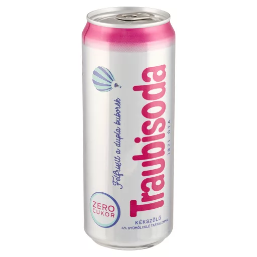 Traubisoda kékszőlő ízű szénsavas energiamentes üdítőital édesítőszerekkel 330 ml
