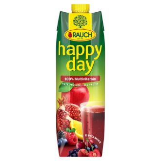   Rauch Happy Day 100% piros multivitamin vegyes gyümölcslé részben sűrítményből, 8 vitaminnal 1 l
