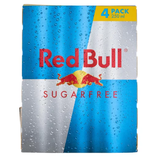 Red Bull Sugarfree magas koffeintartalmú szénsavas energiaital édesítőszerekkel 4 x 250 ml