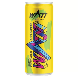   Watt alma- és körteízű, szénsavas energiaital koffeinnel és vitaminokkal 250 ml