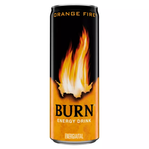 Burn szénsavas narancs ízű energiaital koffeinnel, B-vitaminokkal, inozitollal 250 ml