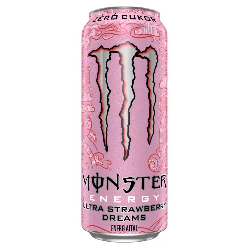Monster Energy Ultra Strawberry Dreams szénsavas eper ízű ital koffeinnel 500 ml