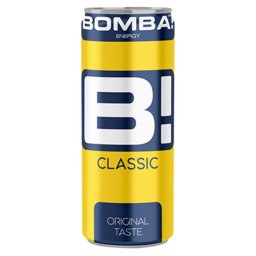 BOMBA! hőkezelt, koffeintartalmú, tutti-frutti ízű szénsavas ital 250 ml