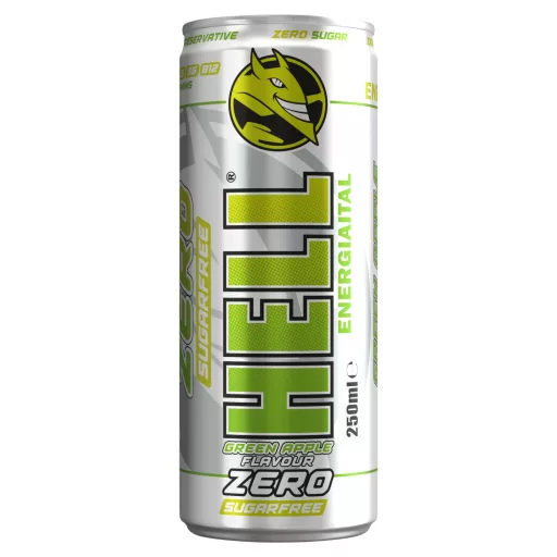 HELL Zero zöldalmaízű, koffeintartalmú, szénsavas energiaital 250 ml