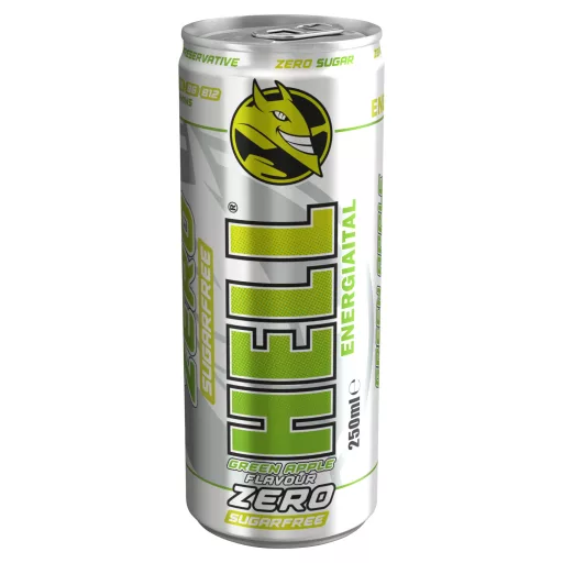 HELL Zero zöldalmaízű, koffeintartalmú, szénsavas energiaital 250 ml