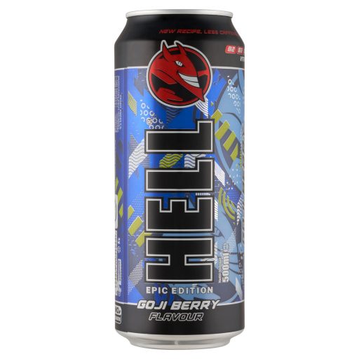 HELL Epic Edition goji bogyó- és tuttifruttiízű, koffeintartalmú szénsavas alkoholmentes ital 500 ml