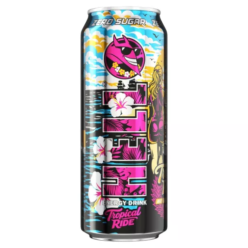 HELL Tropical Ride hibiszkusz- és mangosztánízű, koffeintartalmú, szénsavas energiaital 500 ml