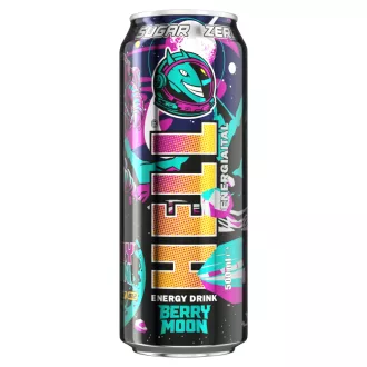   HELL Zero Berry Moon földieper- és citromízű, koffeintartalmú, szénsavas energiaital 500 ml