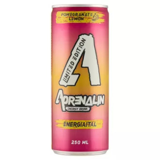   Adrenalin gránátalma-citrom ízű szénsavas energiaital hozzáadott koffeinnel és vitaminokkal 250 ml