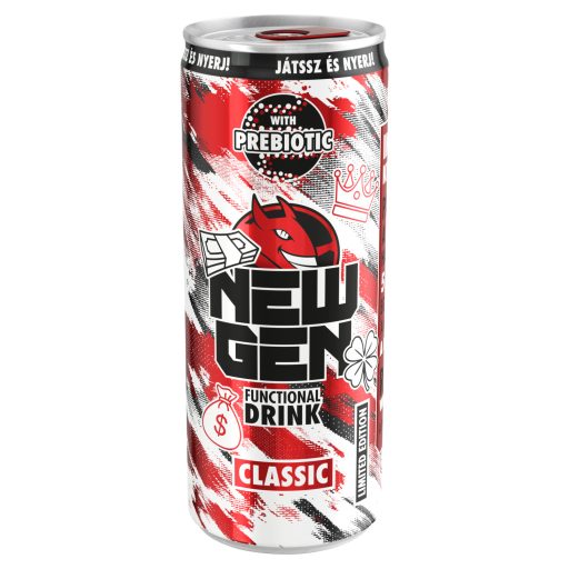 New Gen Classic tuttifruttiízű, koffeintartalmú, szénsavas, alkoholmentes ital 250 ml