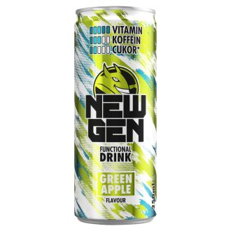   New Gen zöldalmaízű, koffeintartalmú, szénsavas, alkoholmentes ital 250 ml