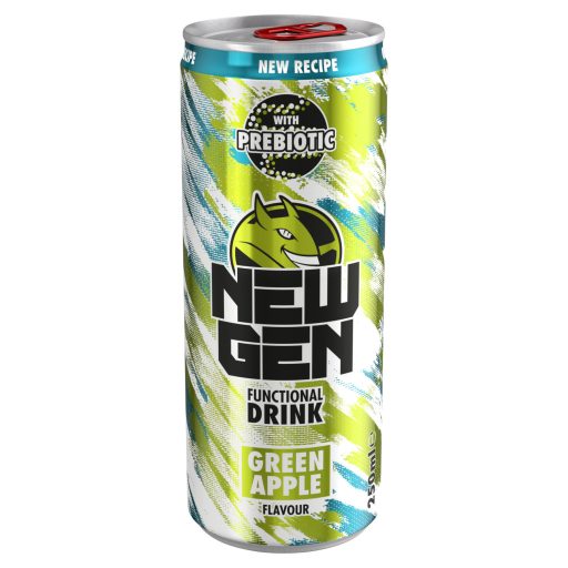 New Gen zöldalmaízű, koffeintartalmú, szénsavas, alkoholmentes ital 250 ml