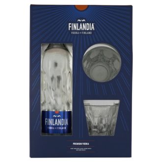   Finlandia vodka 0,7l + 2 pohár díszdobozban + 50Ft visszaváltási díj