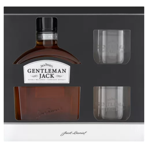 Jack Daniel's whiskey 0,7l Gentleman Jack +2 pohár díszdobozban + 50Ft visszaváltási díj