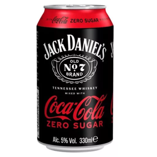 Jack Daniel's Tennessee Whiskey és Coca Cola alkoholos szénsavas ital édesítőszerekkel 5% 330 ml