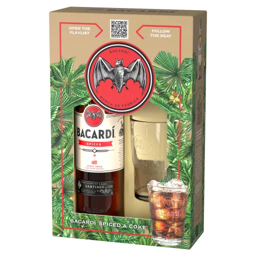 Bacardí Spiced Spirit Drink rum alapú szeszesital 35% 700 ml + pohár