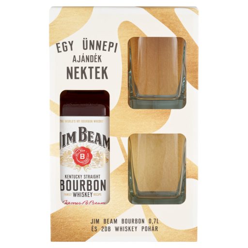 Jim Beam Bourbon whiskey 40% 0,7 l + 2 db pohár