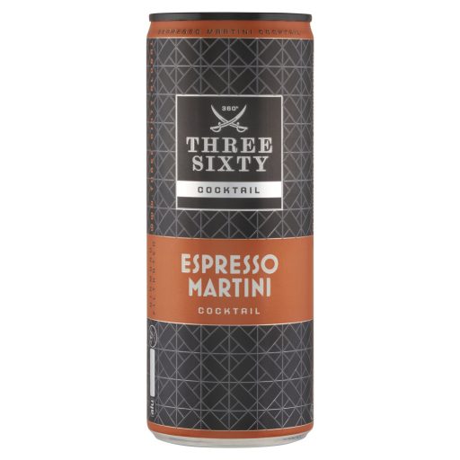 Three Sixty Vodka Espresso Martini alkoholos üdítőital 10% 250 ml