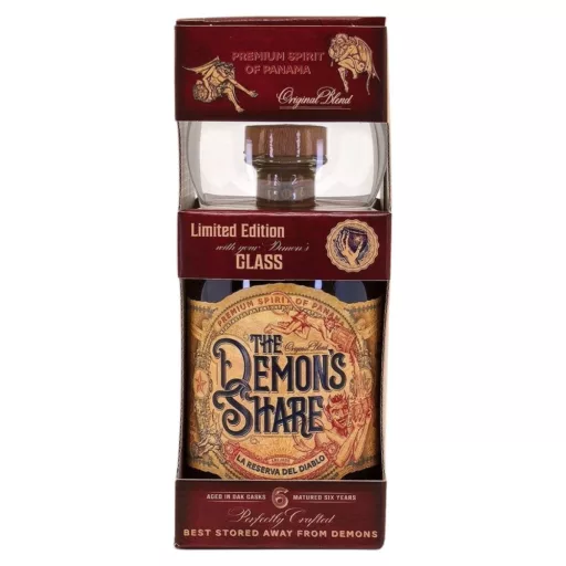 The Demons Share 6 éves rum 0,7l 40% + 1 üvegpohár díszdobozban