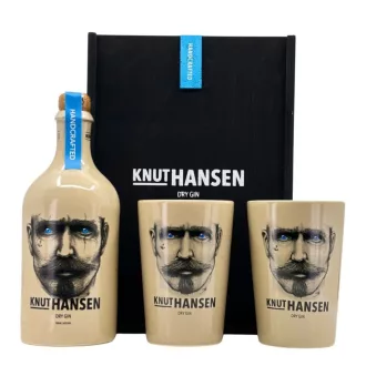 Knut Hansen gin 0,5l 42% Dry + 2 pohár fa díszdobozban