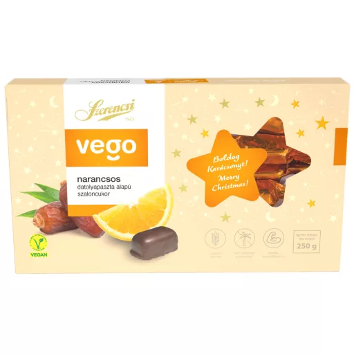 Szerencsi szaloncukor 250g narancsos étcsokoládéval mártott Vegan HCN