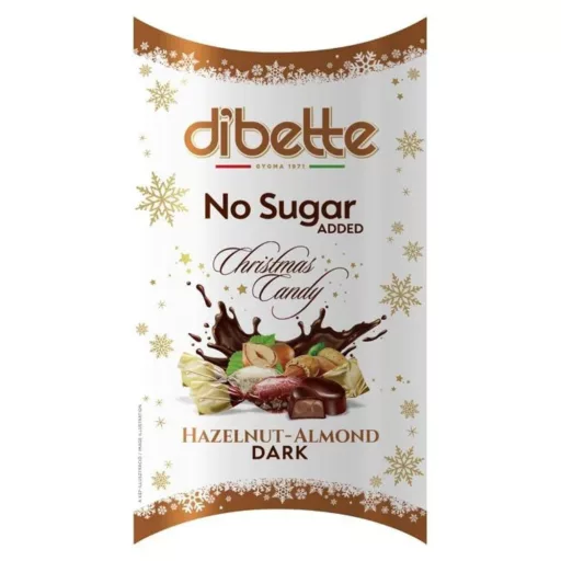 DIBETTE NAS töltött étcsokoládé szaloncukor édesítőszerrel 250g (mogyoró ízű krém, mandulaízű krém)