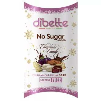   Dibette NAS szaloncukor 220g fahéjas-szilvás krémmel töltött étcsokoládé desszert szaloncukor hozzáadott cukor nélkül 220g laktózmentes