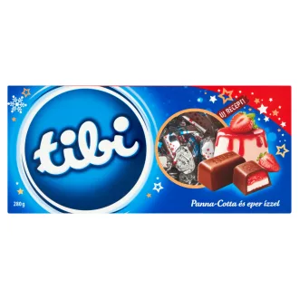   Tibi tejcsokoládé pralinék Panna-Cotta ízű krém és eperrel ízesített zselé töltelékkel 280 g