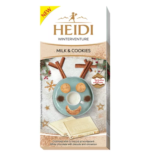 Heidi táblás fehércsokoládé 90g Milk & Cookies