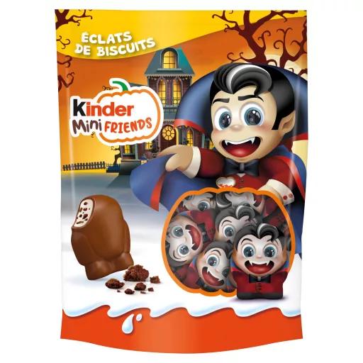 Kinder Mini Friends Cocoa Biscuit tejcsokoládé figurák tejes krémmel és kakaós darabkákkal 122 g