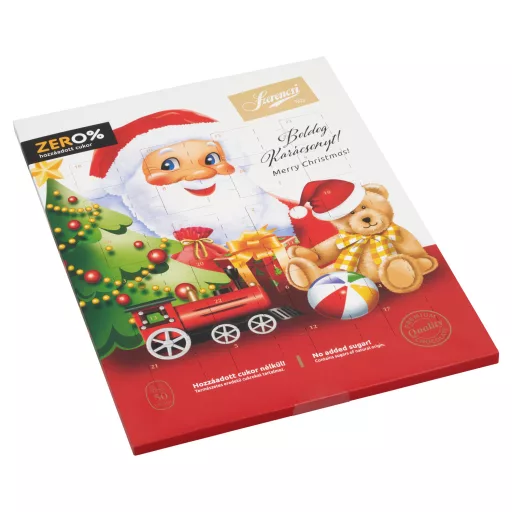 Szerencsi Zero% Adventi kalendárium tejcsokoládé édesítőszerrel 50 g