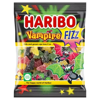   Haribo Vampire F!zz savanyú, gyümölcsízű kandírozott gumicukorka medvecukorral 175 g