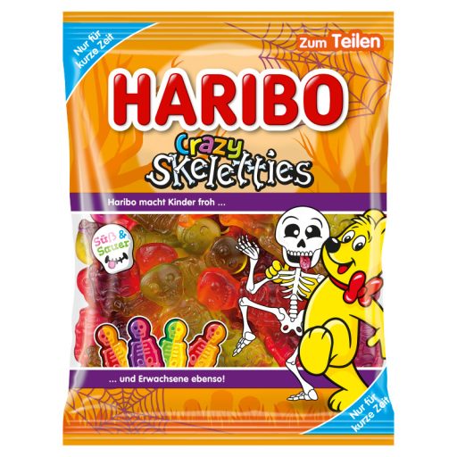 Haribo Crazy Skeletties gyümölcsízű gumicukorka 160 g