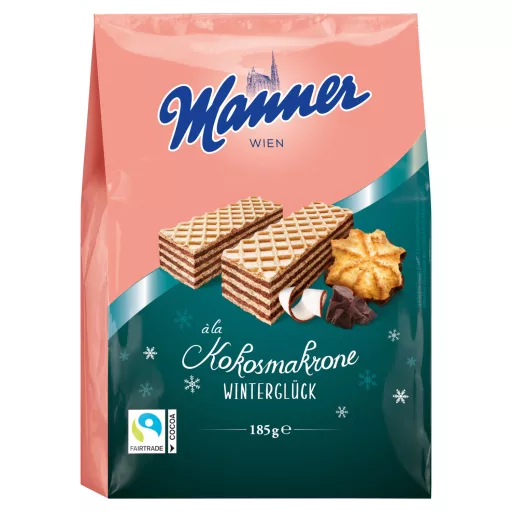 Manner ropogós ostyaszeletek kakaós-kókuszos krémmel töltve 185 g