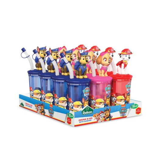 Relkon Drink&Go kulacs cukorkával 10g Paw Patrol - Skye (rózsaszín)