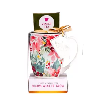   Becky's fekete tea 4x2g citromfűvel és gyógynövényekkel, bögrével - virágos