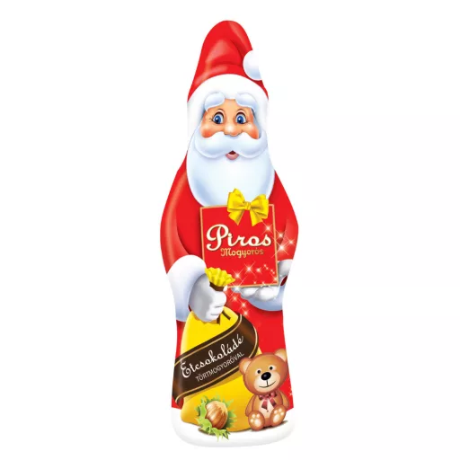 Piros Mogyorós mikulás figura 50g étcsokoládé