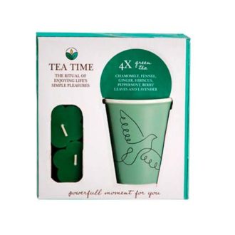   Becky's tea 4x15g bögrével és gyertyával (2db) - Zöld
