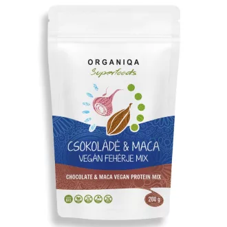  Organiqa Superfoods 100% BIO, vegán fehérje mix csokoládé-maca ízesítéssel 200 g