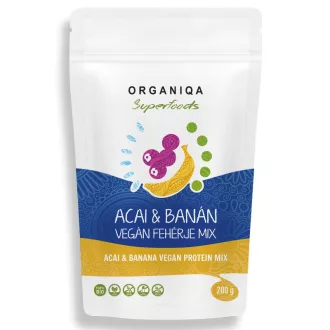   Organiqa 100% BIO vegán fehérje mix acai-banán ízesítéssel 200 g
