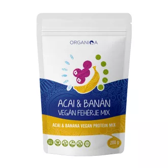 Organiqa Bio Vegán acai-banán fehérje mix 200 g