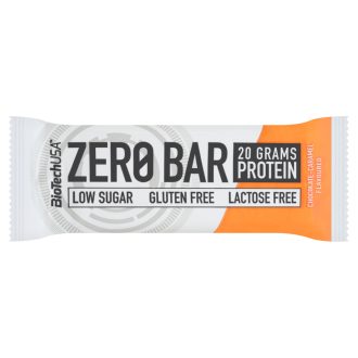   BioTechUSA Zero Bar csokoládé-karamell ízű fehérjeszelet édesítőszerekkel 50 g
