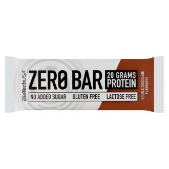   BioTechUSA Zero Bar dupla csokoládé ízű fehérjeszelet édesítőszerekkel 50 g