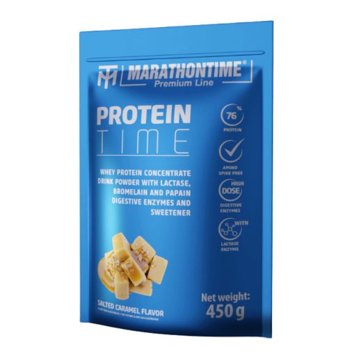 Marathontime fehérjepor 450g sós karamell Protein Time