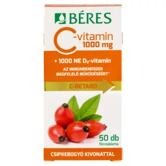   Béres C-Retard C-vitamin 1000 mg+1000 NE D₃-vitamin filmtabletta csipkebogyó kivonattal 50 x 1,38 g