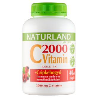   Naturland 2000 mg C-vitamin + csipkebogyó kivonat étrend-kiegészítő tabletta 40 db 90 g