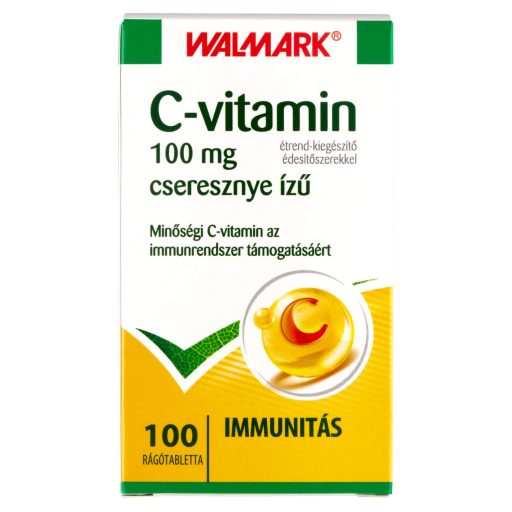Walmark C-vitamin 100 mg cseresznye ízű étrend-kiegészítő rágótabletta édesítőszerekkel 100 db 31 g