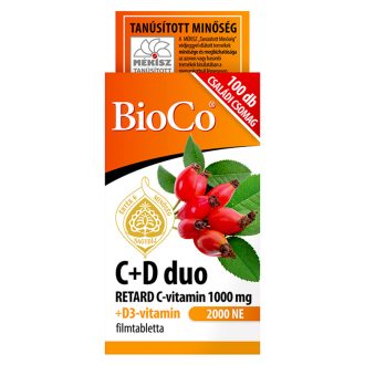   BioCo C+D duo Retard C-vitamin 1000 mg + D3-vitamin 2000 NE filmtabletta 100 x 1,45 g (145 g)