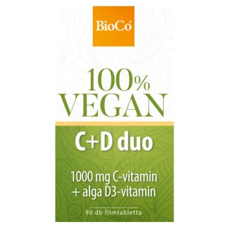  BioCo 100% Vegan C+D duo étrend-kiegészítő filmtabletta 90 x 1,45 g (130,5 g)