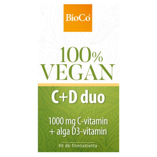 BioCo 100% Vegan C+D duo étrend-kiegészítő filmtabletta 90 x 1,45 g (130,5 g)